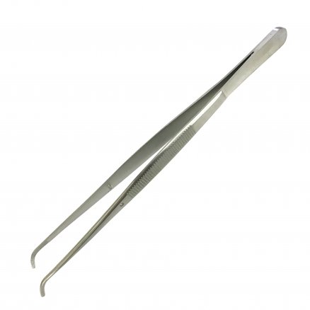 Пінцет анатомічний по Taylor, зігнутий. Довжина 17,5 см, робоча частина 20х1,5 мм